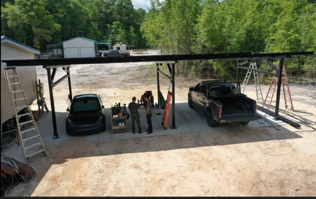 4-Car Carport, 48 Panels with Charging Station, Columbia County, FL