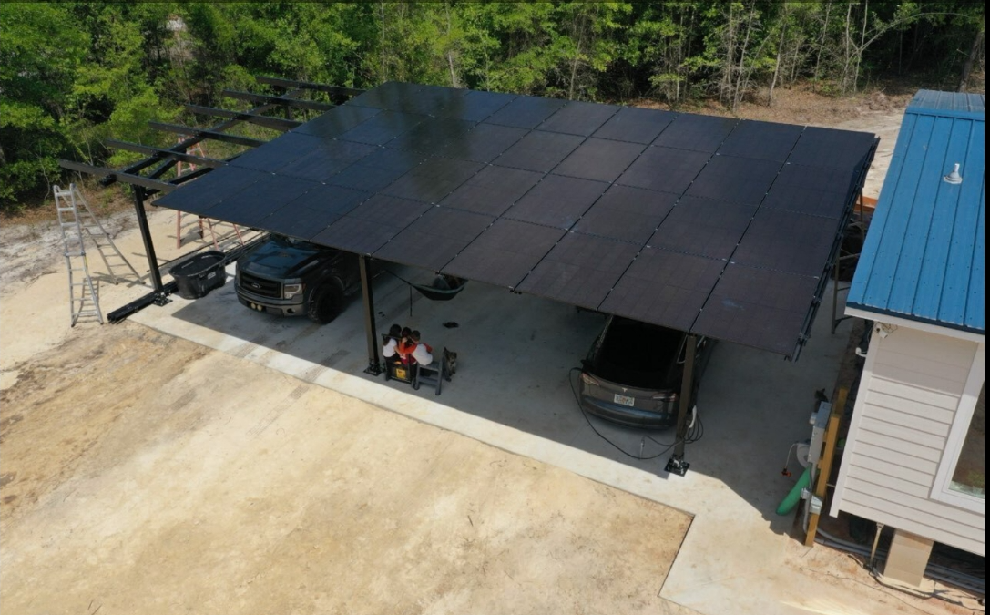 4-Car Carport, 48 Panels with Charging Station, Columbia County, FL